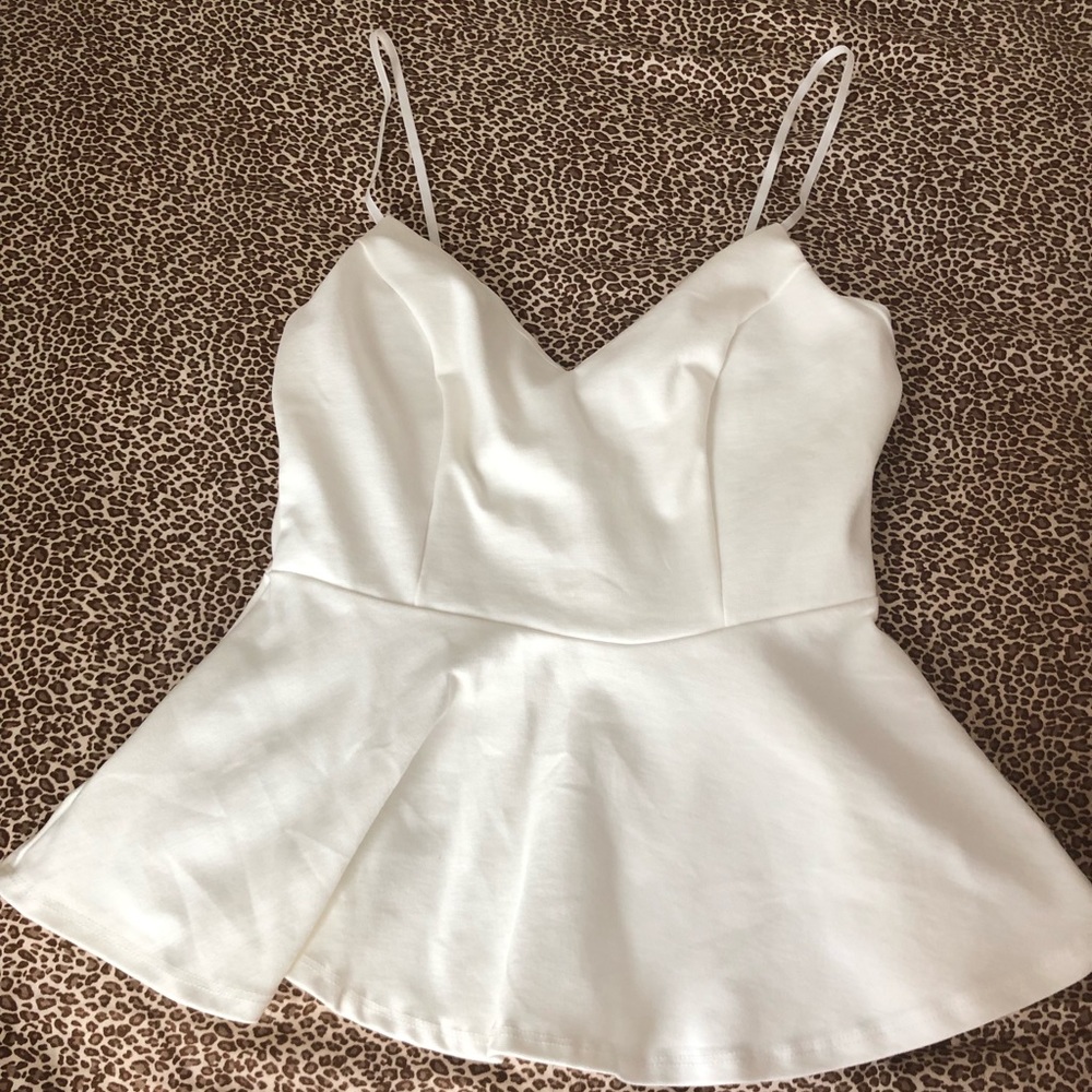 Form Fitting White Tank Top